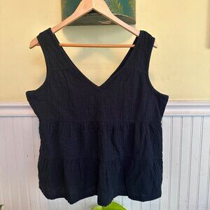Marine Layer Black Tank Top Sleeveless Wide bottom Medium NWT